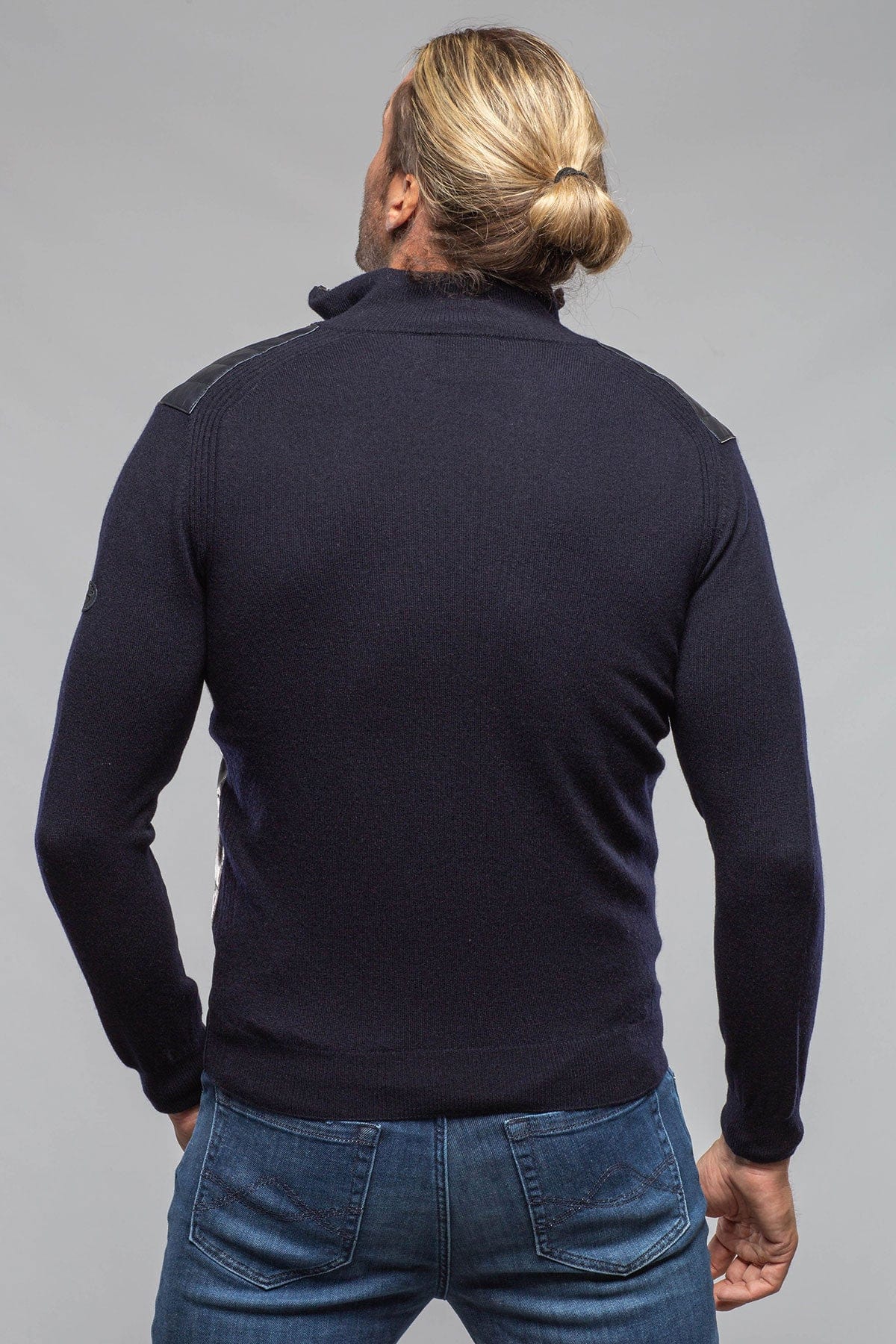Luge Racer Sweater Jacket In Navy - AXEL'S