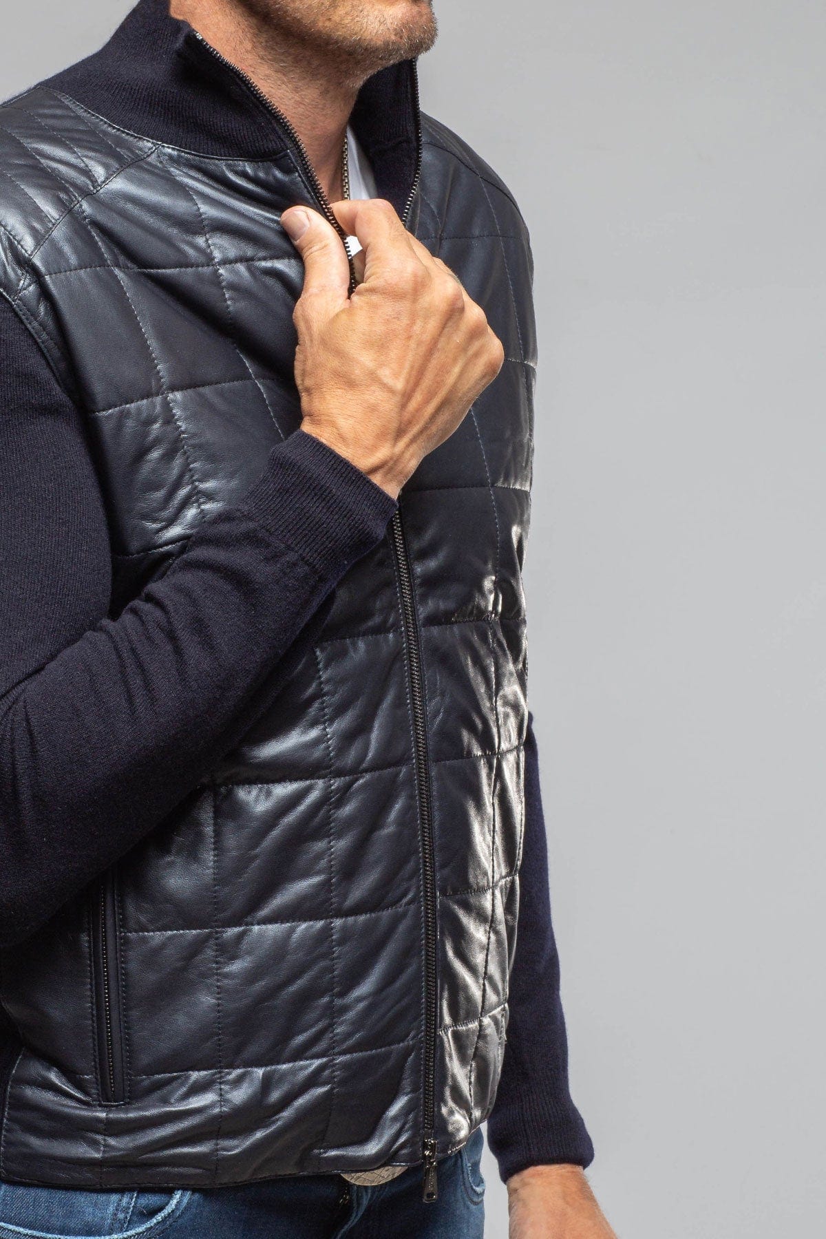 Luge Racer Sweater Jacket In Navy - AXEL'S