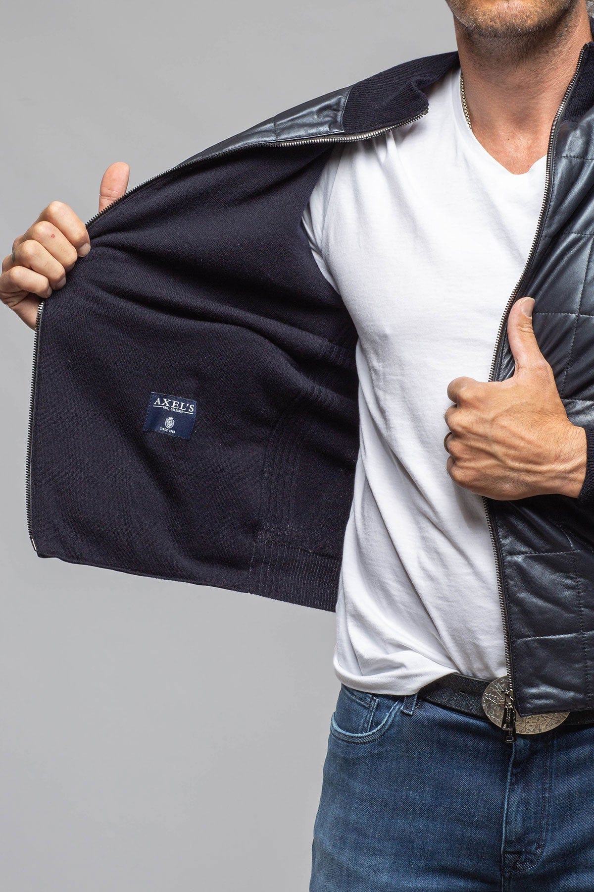 Luge Racer Sweater Jacket In Navy - AXEL'S
