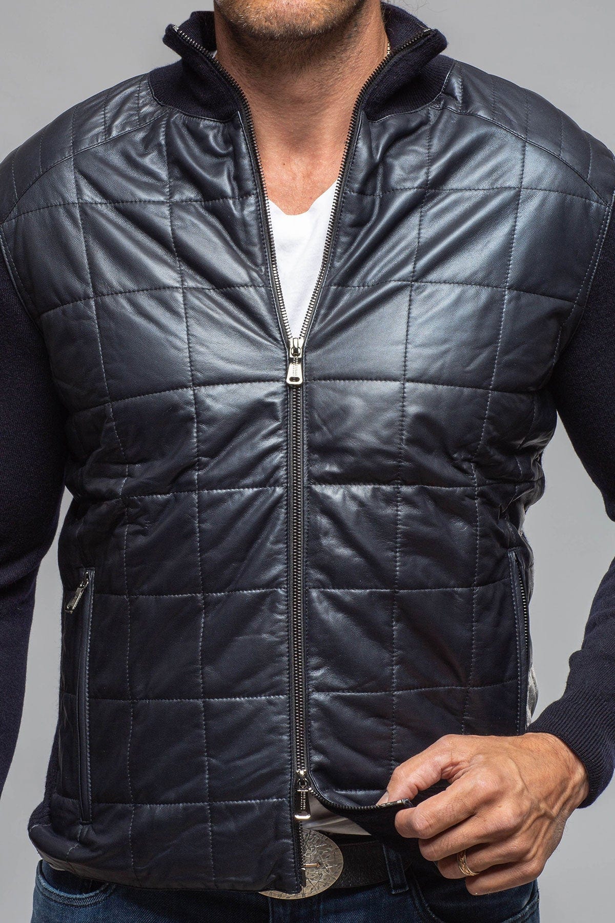 Luge Racer Sweater Jacket In Navy - AXEL'S