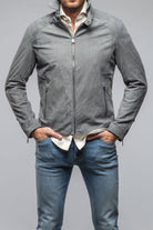 Heinz Bauer San Remo Race Jacket In Grey Taupe Mens - Outerwear - Leather