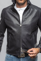 San Remo Race Jacket In Nappa Navy - AXEL'S