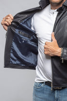 San Remo Race Jacket In Nappa Navy - AXEL'S