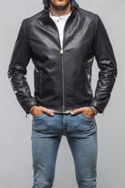 San Remo Race Jacket In Nappa Navy - AXEL'S
