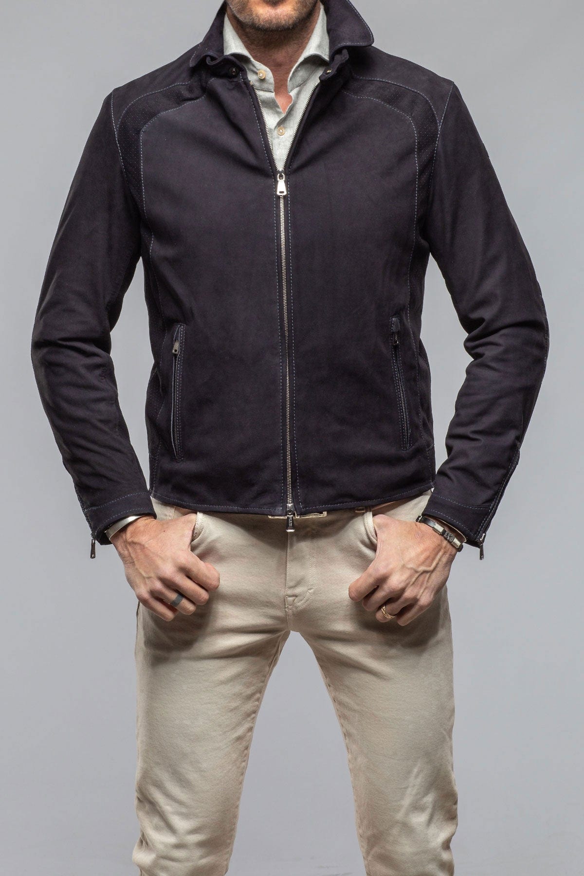 San Remo Race Jacket In Navy - AXEL'S