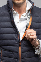 Saxan II Nubuck Vest In Navy - AXEL'S