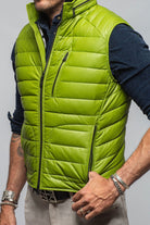 Saxan Leather Vest In Green - AXEL'S