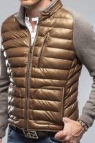 Heinz Bauer Sepang Sweater Jacket In Copper and Grey Mens - Outerwear - Leather