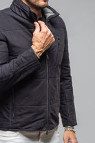 Heinz Bauer Stinger Suede Nubuck Jacket In Navy Metal Mens - Outerwear - Leather