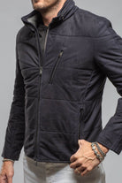 Heinz Bauer Stinger Suede Nubuck Jacket In Navy Metal Mens - Outerwear - Leather