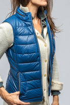 Tignes Quilted Leather Vest in True Blue - AXEL'S