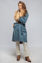 Liana Virgin Wool Coat in Blue - AXEL'S