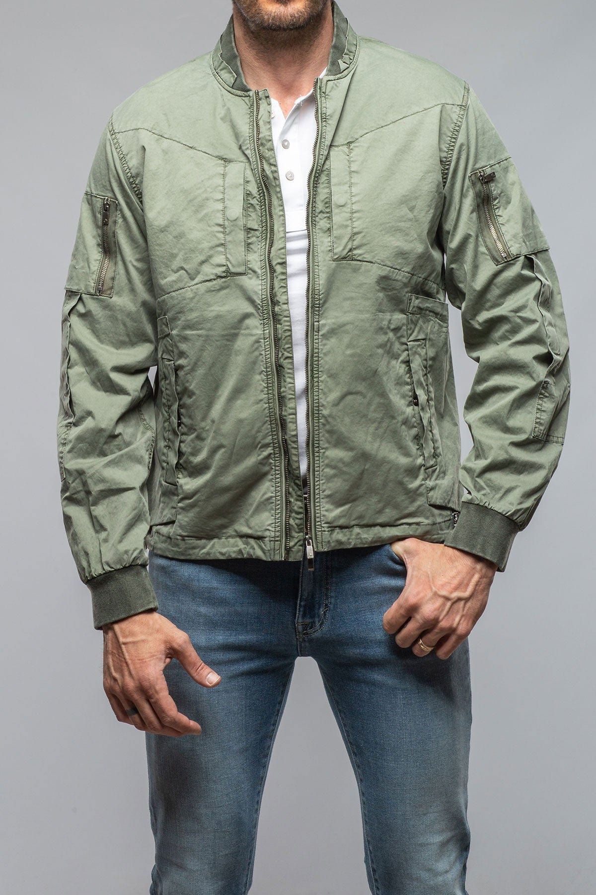 Nauru Cargo Jacket In Olivine - AXEL'S