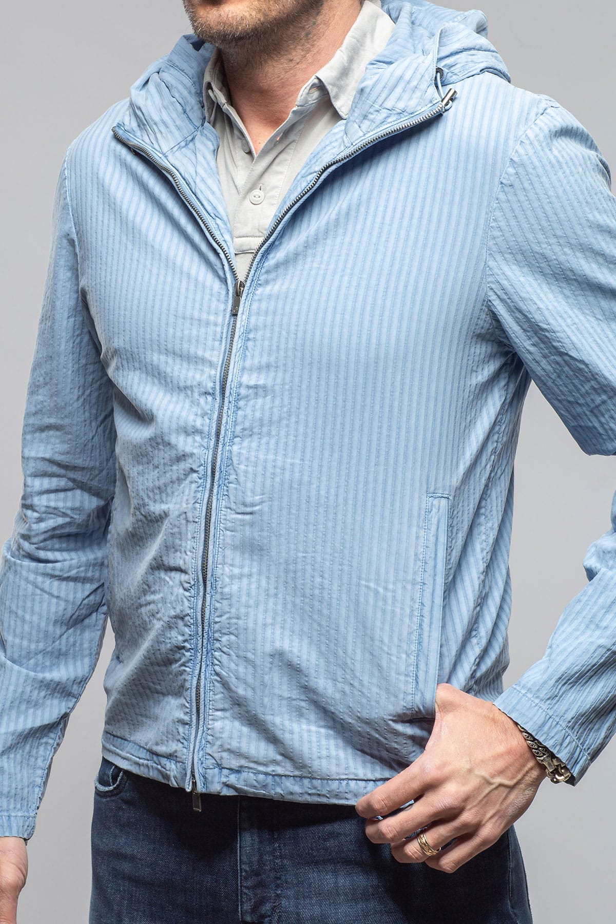 Keeling Pitcairn Light Jacket In Ashley Blue Mens - Outerwear - Cloth