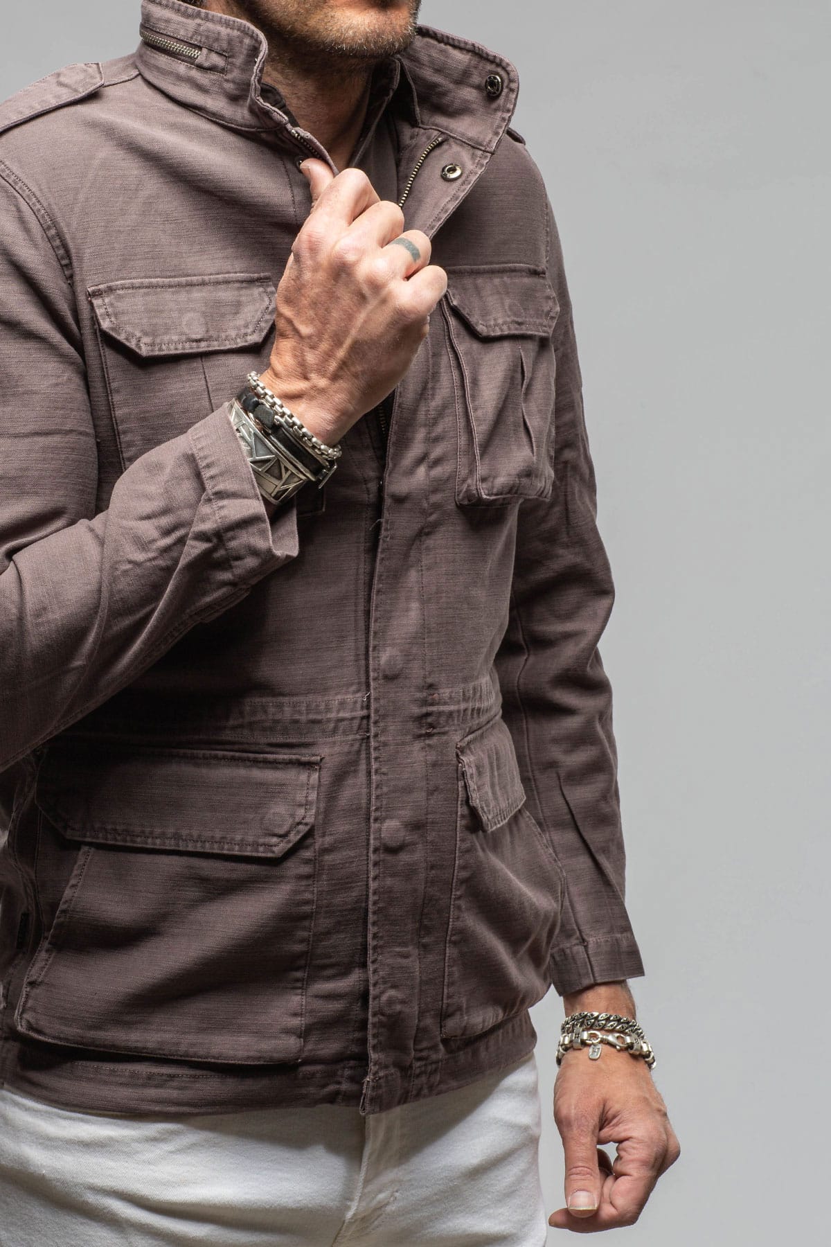 Keeling Savu Linen Jacket In Black Bean Mens - Outerwear - Lightweight