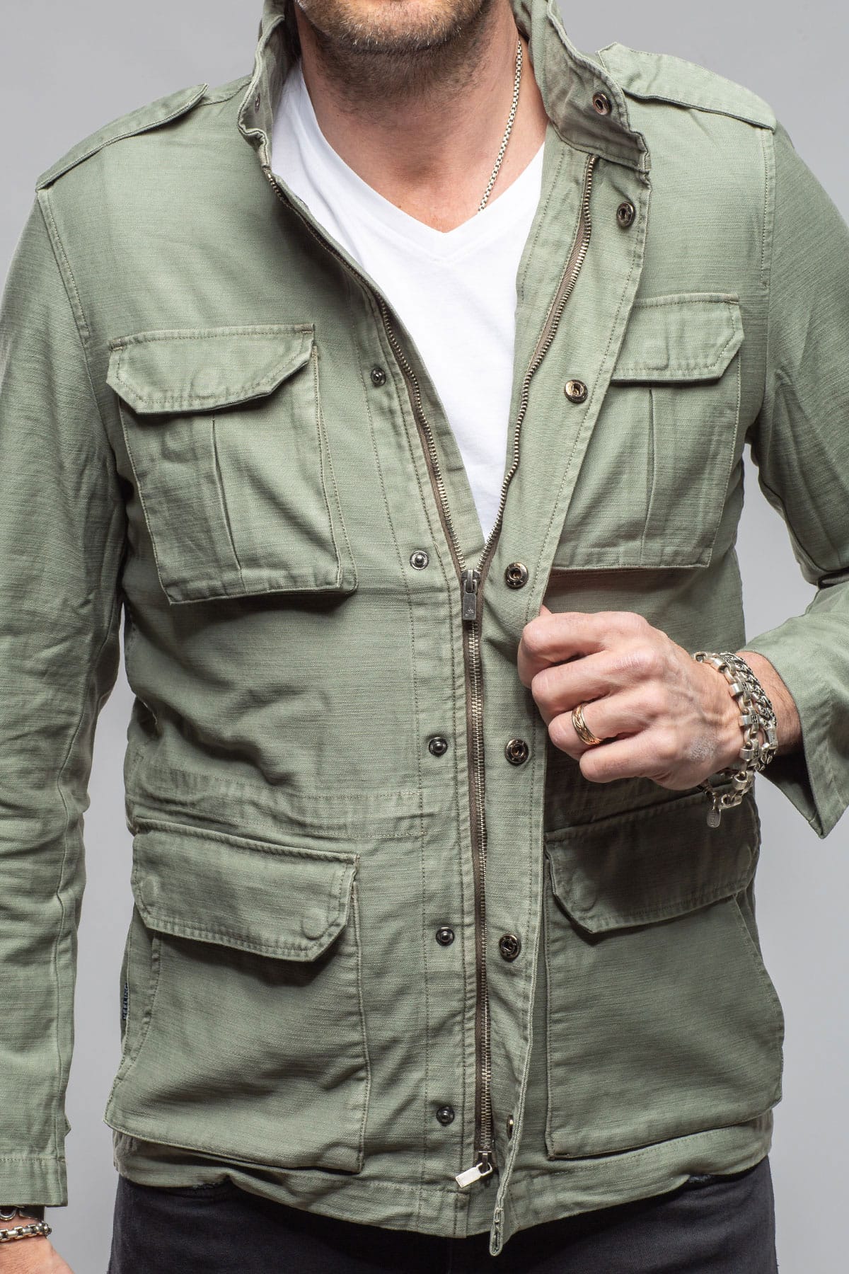 Keeling Savu Linen Jacket In Desert Sage Mens - Outerwear - Cloth