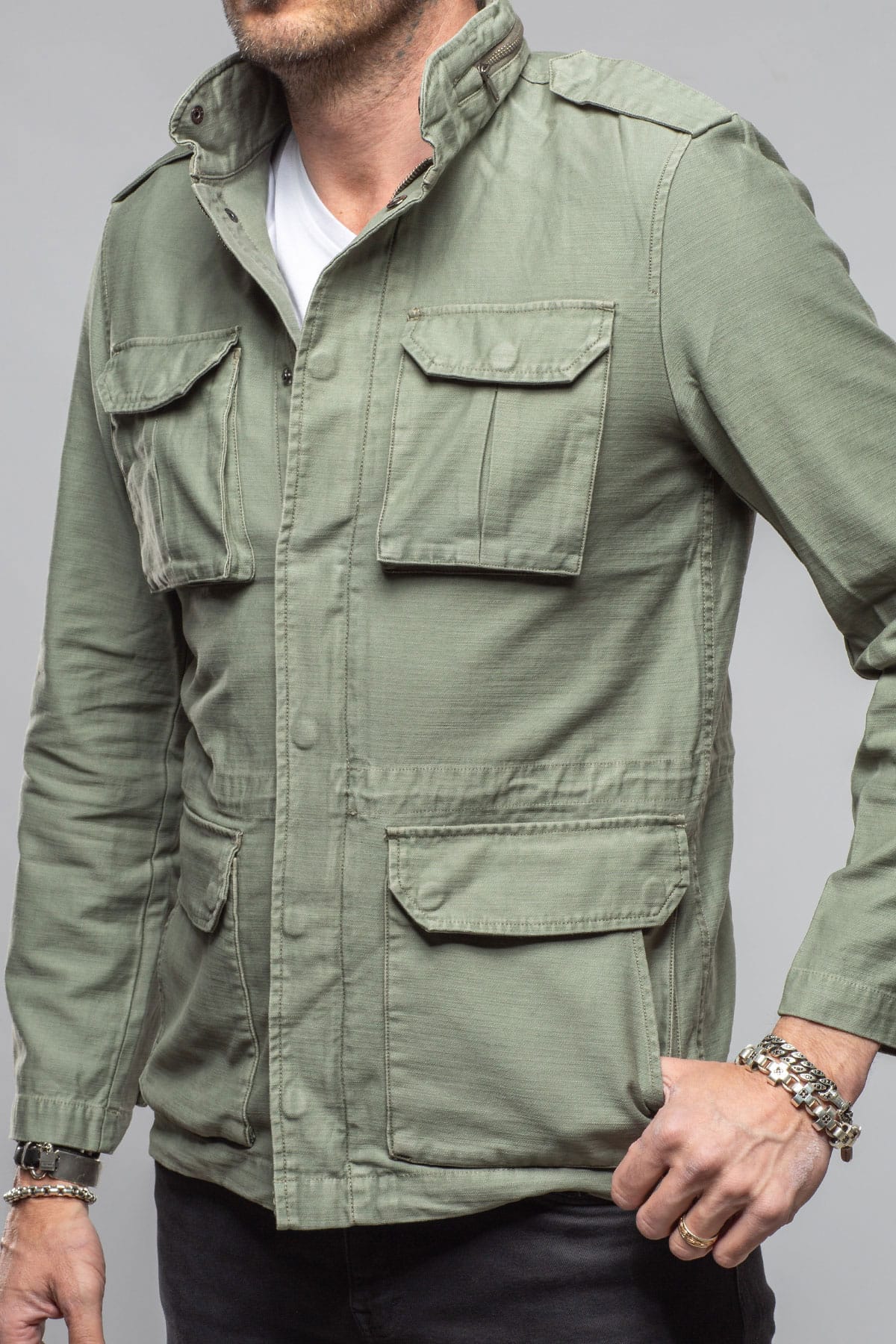 Keeling Savu Linen Jacket In Desert Sage Mens - Outerwear - Cloth