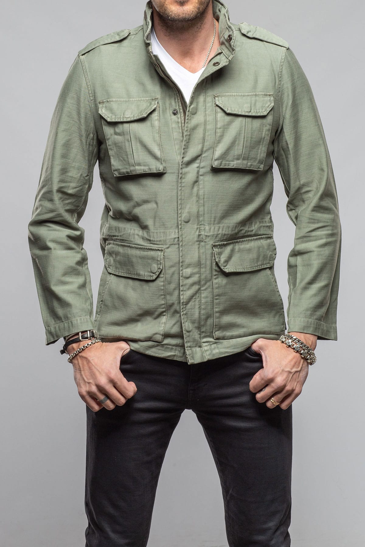 Keeling Savu Linen Jacket In Desert Sage Mens - Outerwear - Cloth