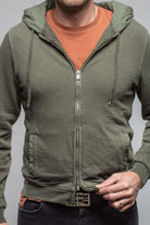 Sibut Zip Hoddie In Olivine - AXEL'S