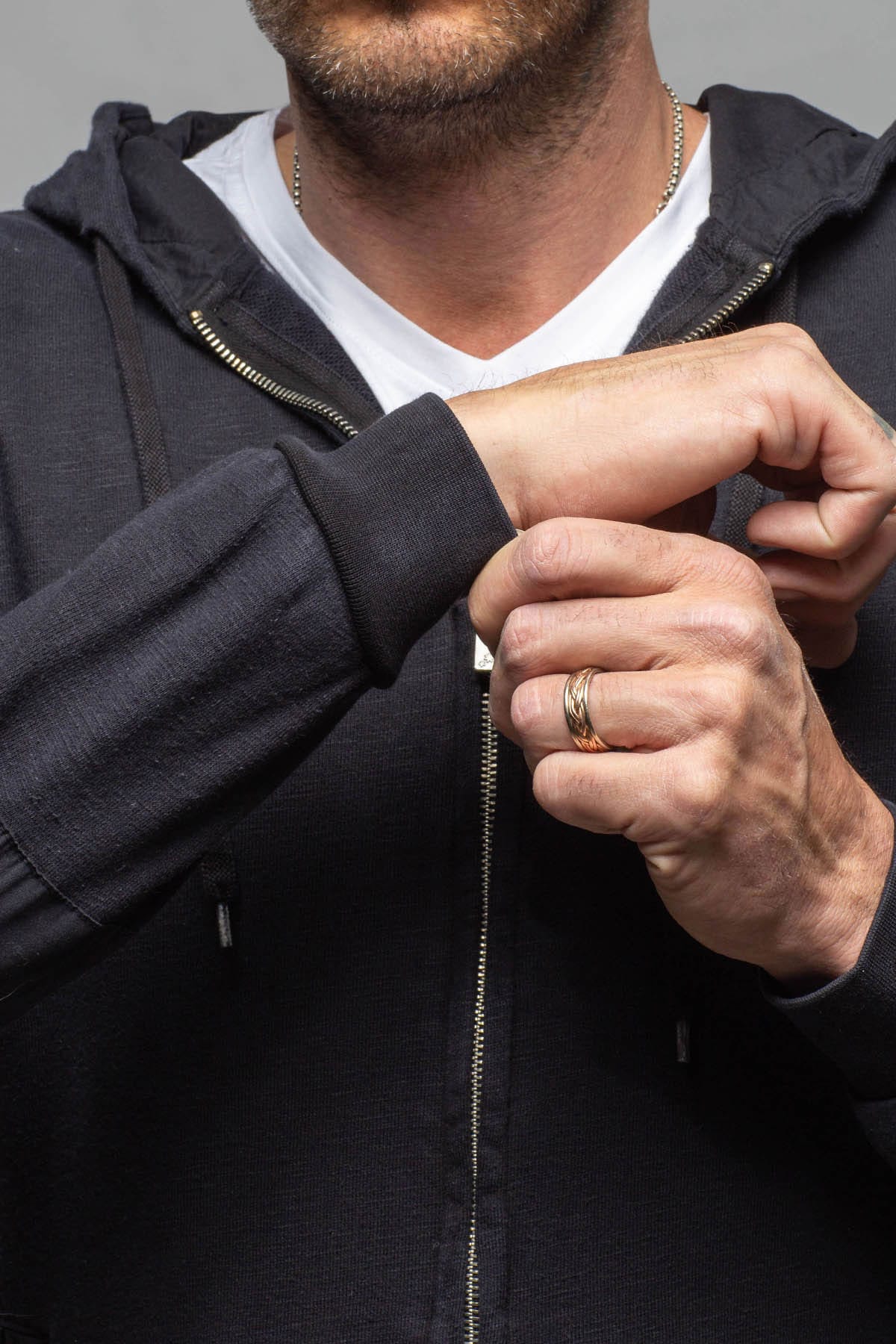 Keeling Sibut Zip Hoodie In Meteorite Mens - Outerwear - Overshirts