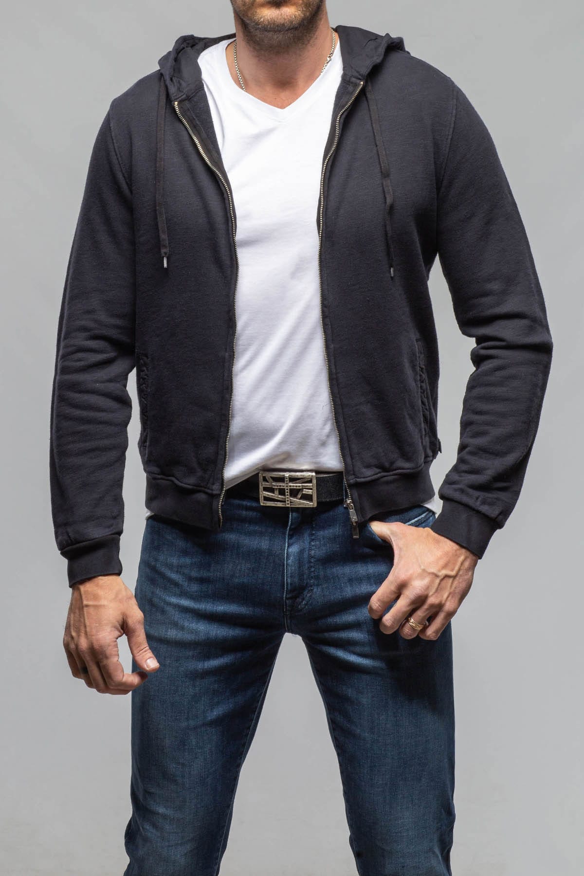 Keeling Sibut Zip Hoodie In Meteorite Mens - Outerwear - Overshirts