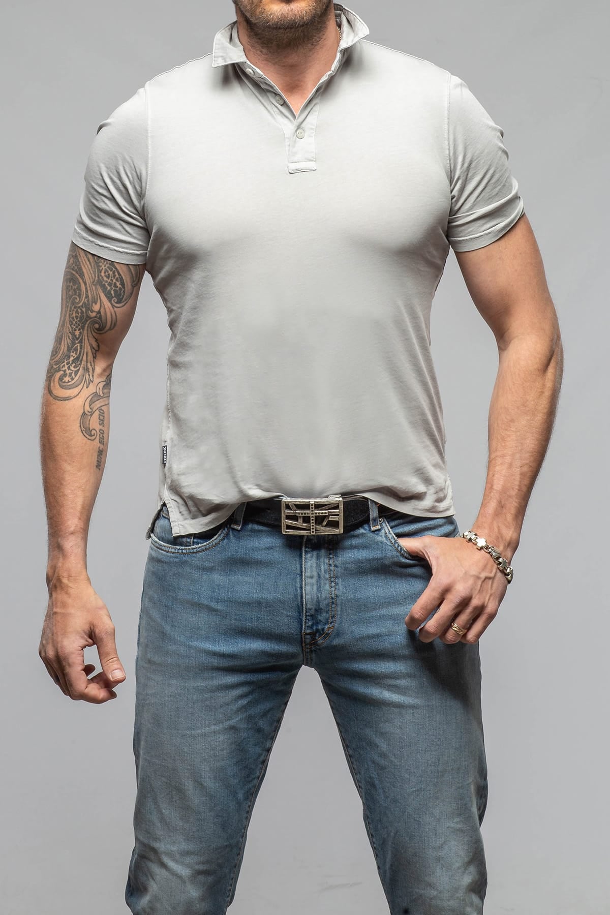 Tauranga Polo In Grey Violet - AXEL'S