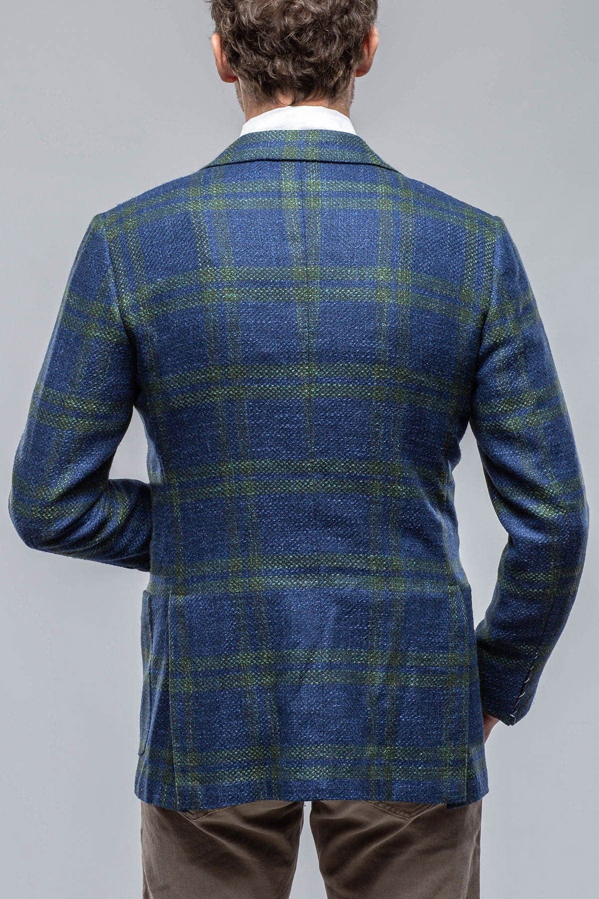 Elko Cashmere Sport Coat in Blue and Green - AXEL'S