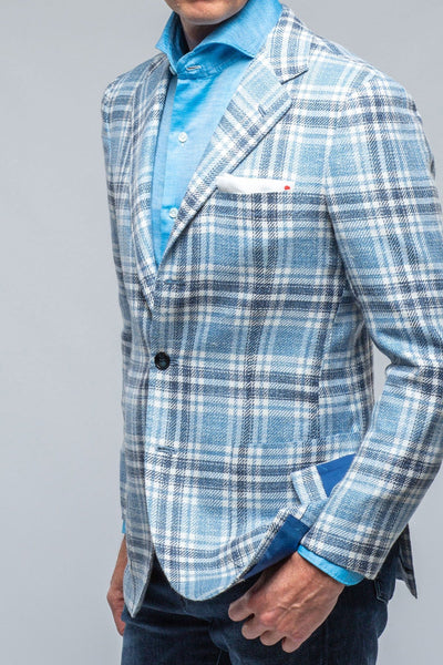 St. Remy Blue Navy and White Check Jacket - AXEL'S