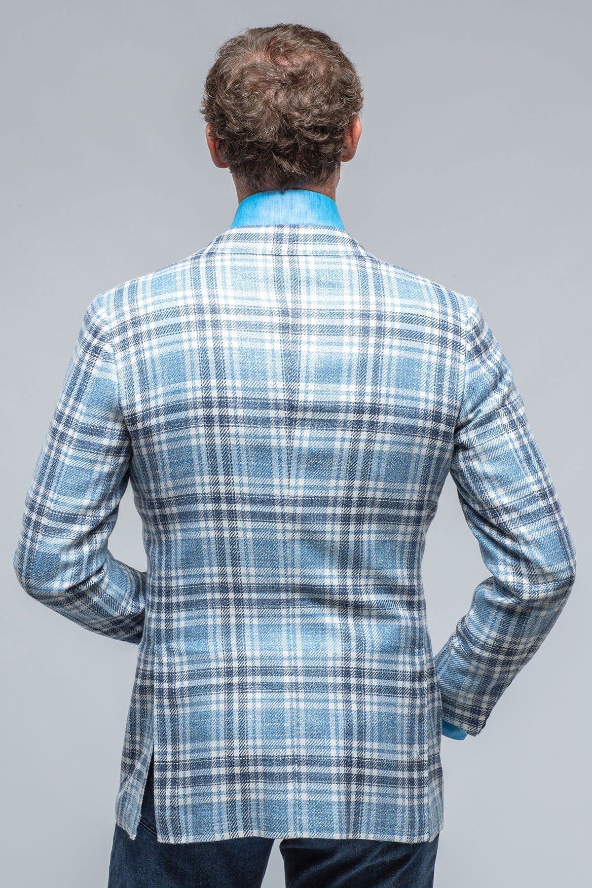 St. Remy Blue Navy and White Check Jacket - AXEL'S