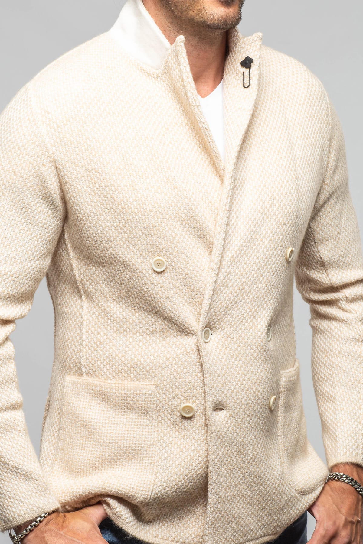 Lardini Hart DB Alpaca Sweater Mens - Sweaters