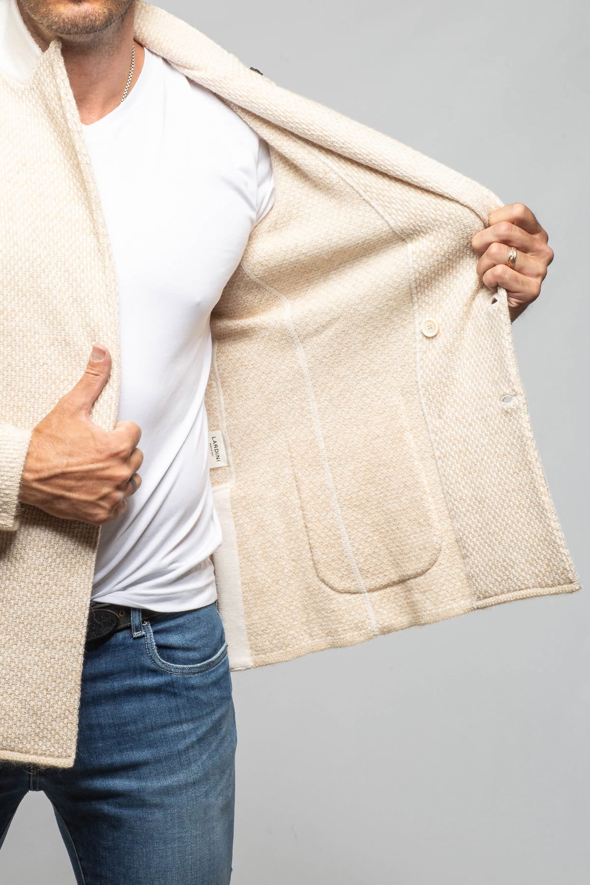 Lardini Hart DB Alpaca Sweater Mens - Sweaters