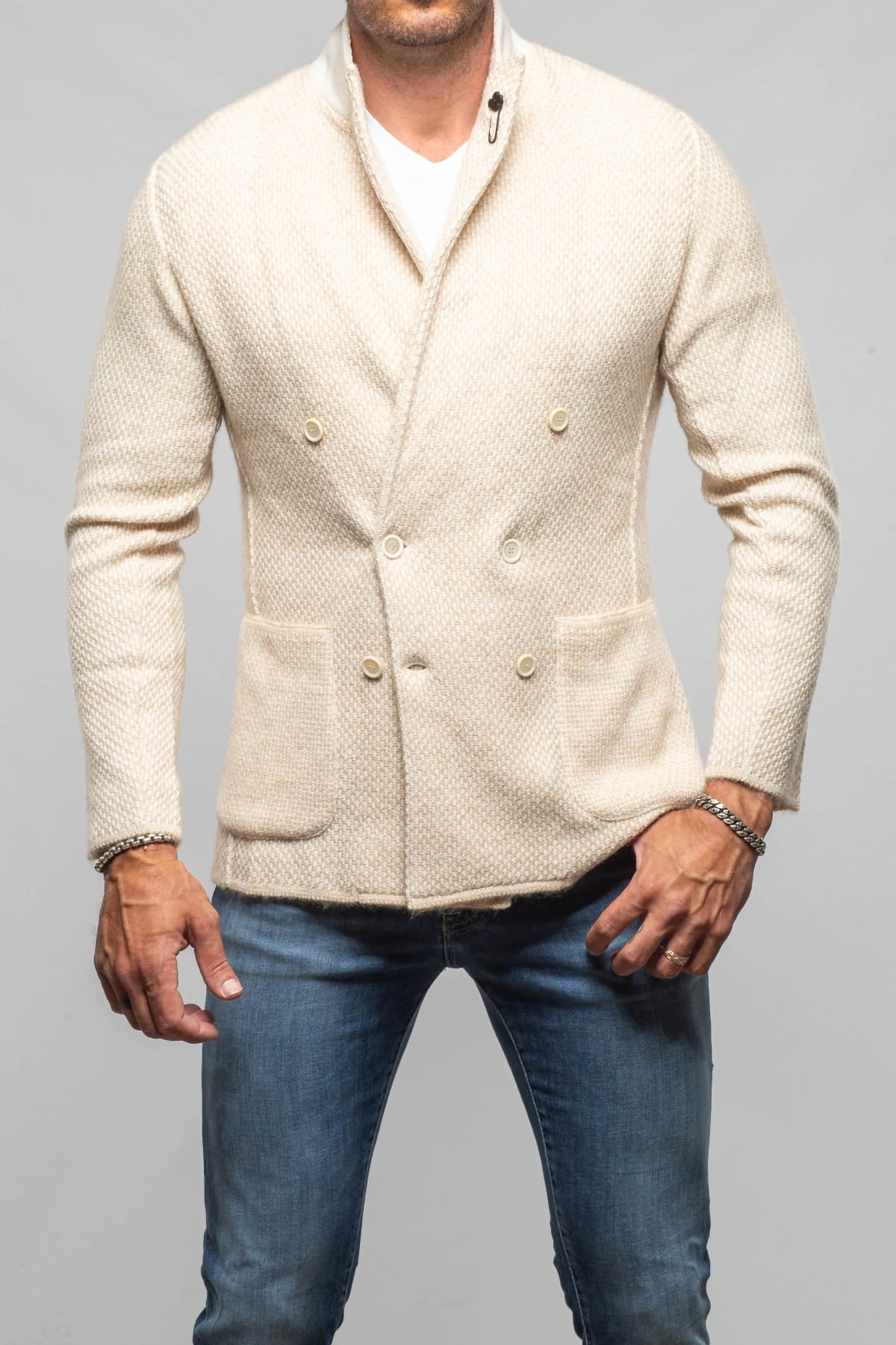 Lardini Hart DB Alpaca Sweater Mens - Sweaters