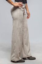 MAC Anna Wide Cosy Corduroy Jersey Pant In White Sand - AXEL'S