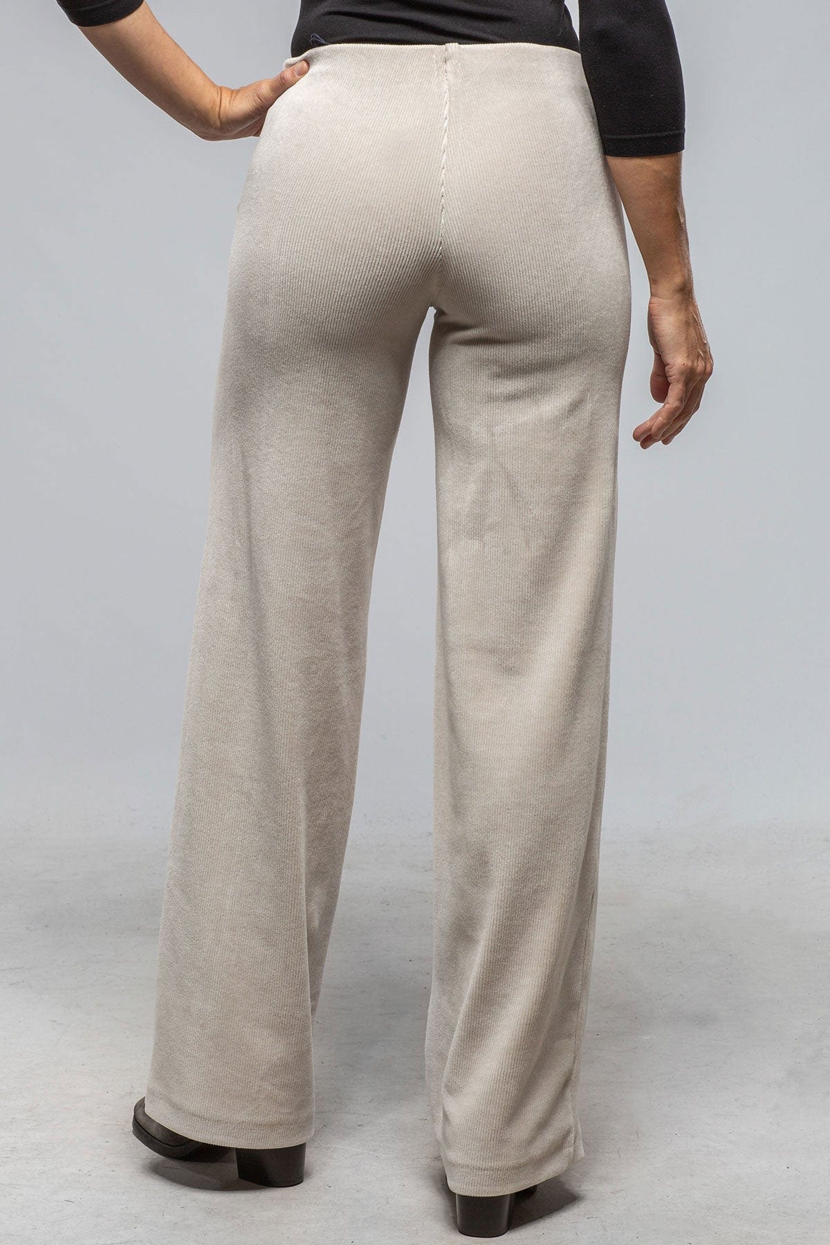 MAC Anna Wide Cosy Corduroy Jersey Pant In White Sand - AXEL'S