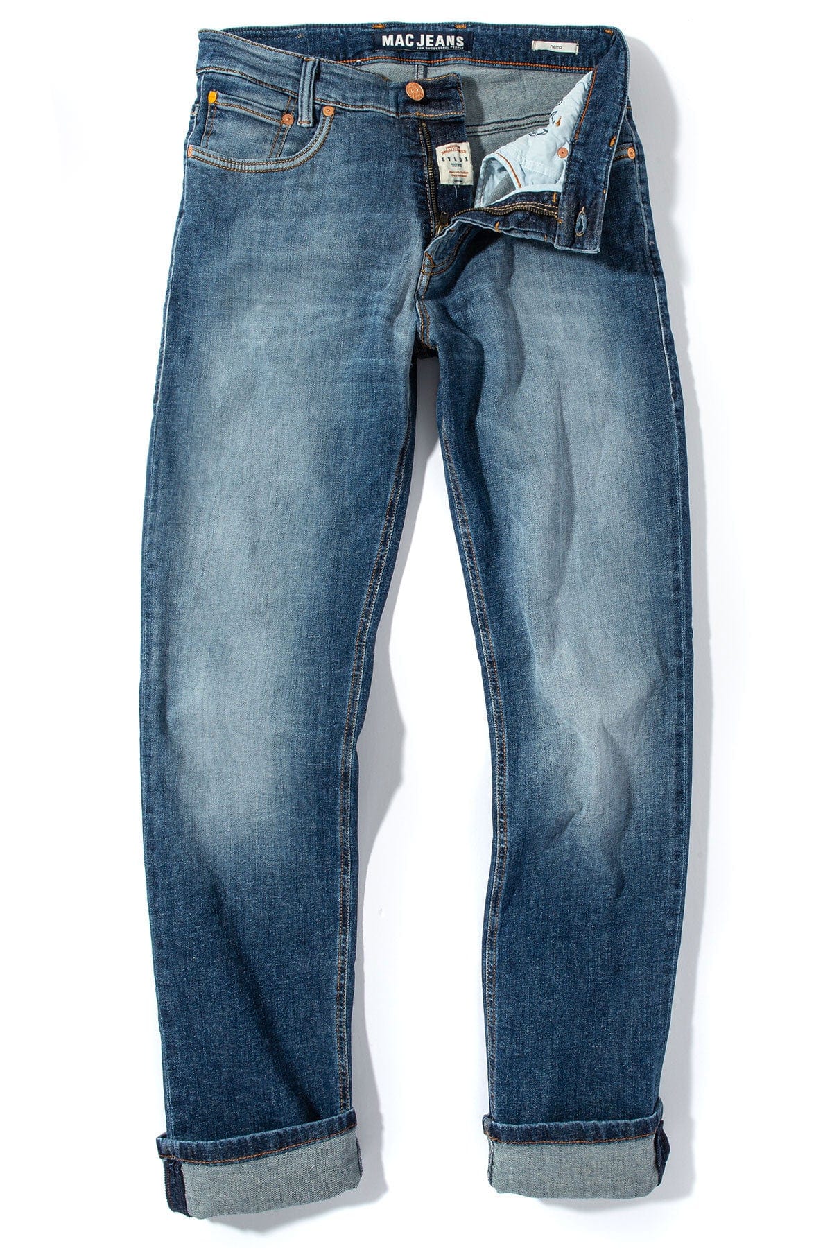 MAC Arne Pipe Jeans in Hemp Mid Blue Authentic - AXEL'S