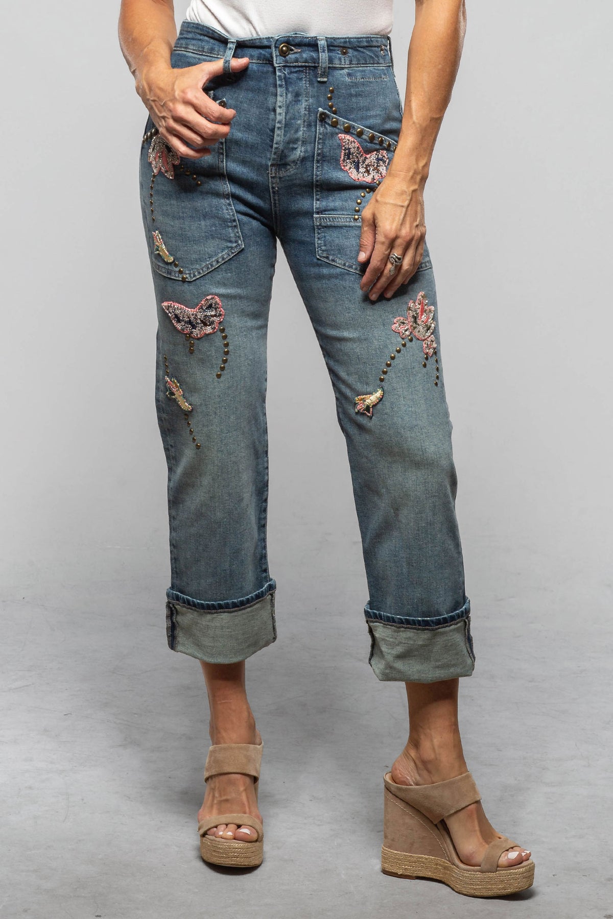 Mac Jeans MAC Baggy Boheme In Blueish Green Tinted Ladies - Pants - Jeans