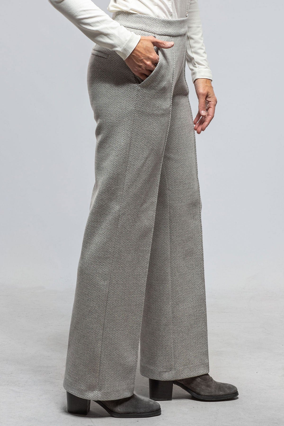 MAC Chiara Smart Pant In Tin Herringbone - AXEL'S