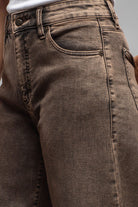 Mac Jeans MAC Dakota Barrel In Brown Crinkle Wash Ladies - Pants - Jeans