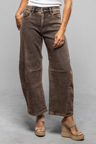 Mac Jeans MAC Dakota Barrel In Brown Crinkle Wash Ladies - Pants - Jeans