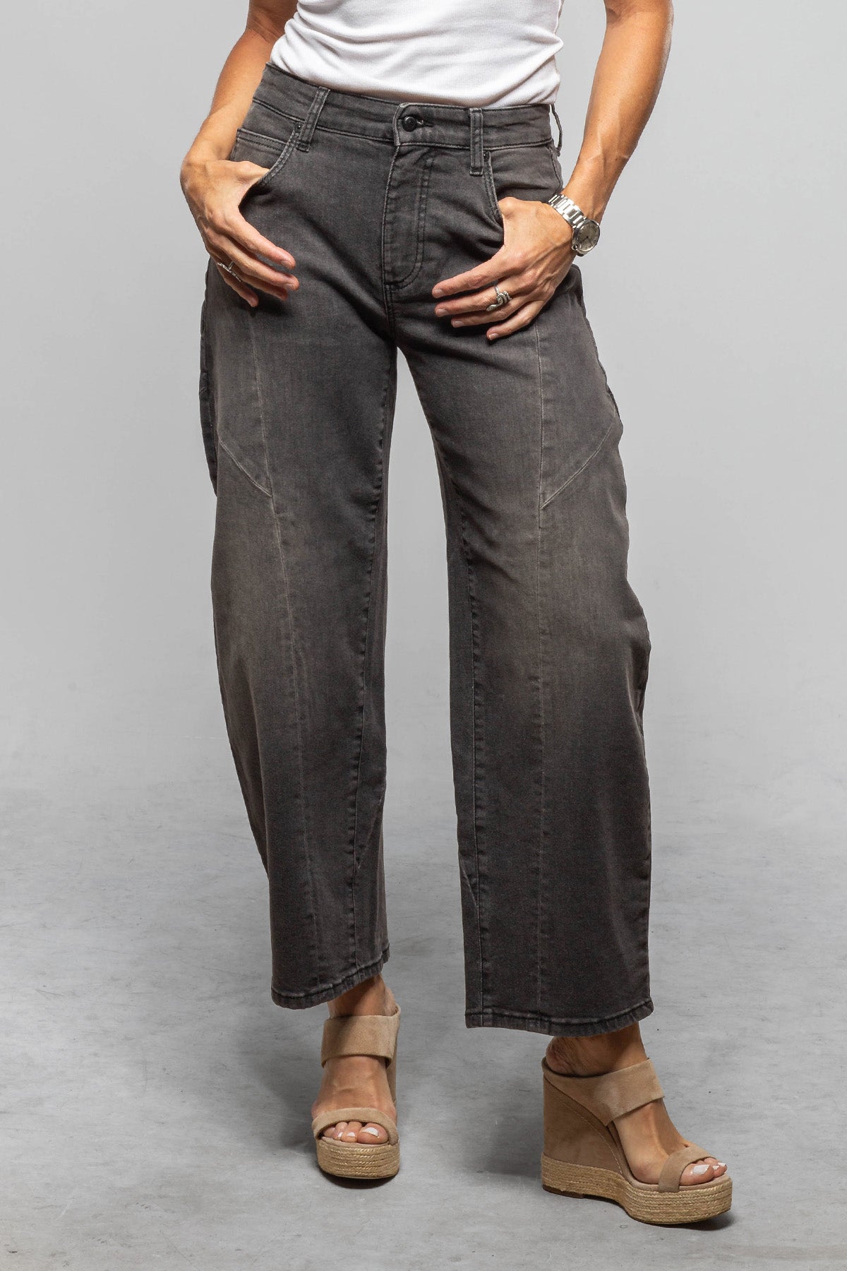 Mac Jeans MAC Dakota Barrel Seam In Anthracite Ladies - Pants - Jeans
