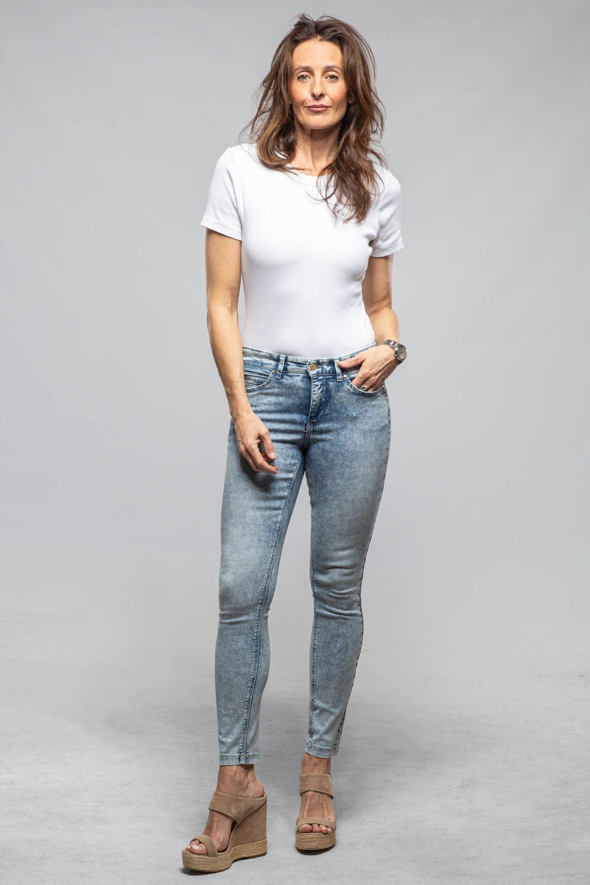 Mac Jeans MAC Dream Skinny Pearl in Light Blue Edgy Wash | Ladies - Pants