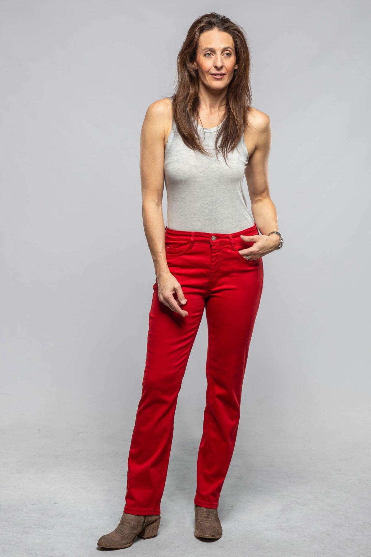 Mac Jeans MAC Dream Straight in Ruby Red Ladies - Pants - Jeans