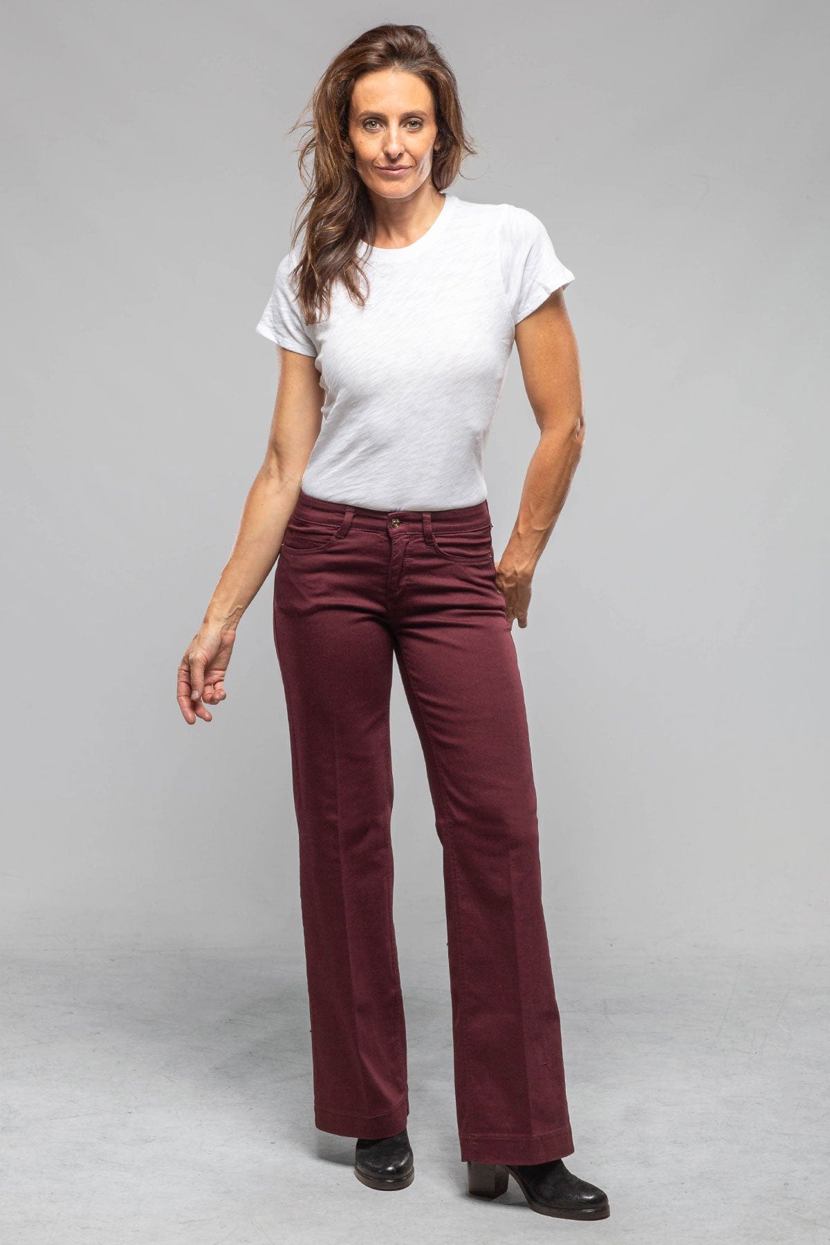 Mac Jeans MAC Dream Wide In Bordeaux Ladies - Pants - Jeans