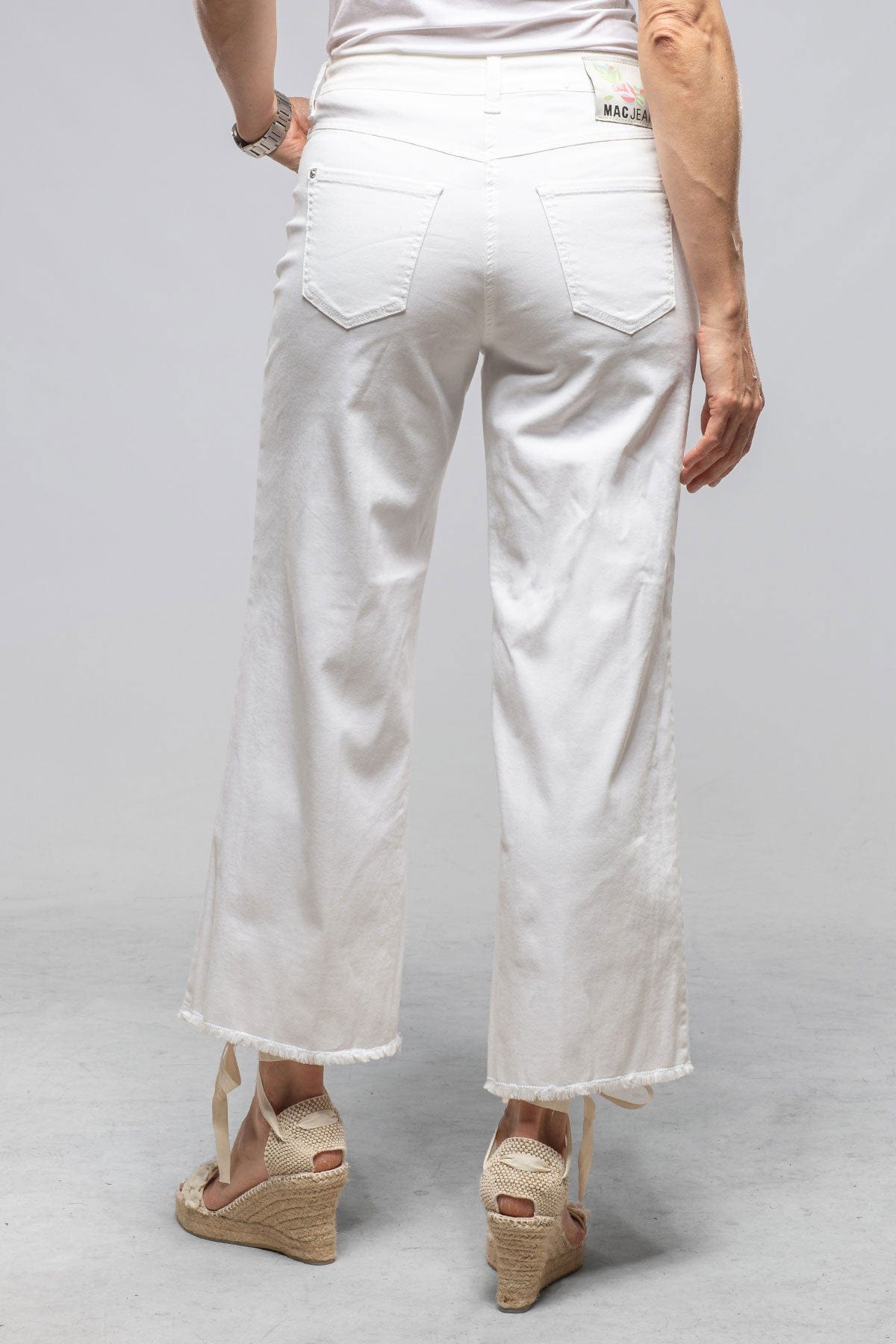 Mac Jeans MAC Dream Wide Wonderlight Cropped In White Ladies - Pants