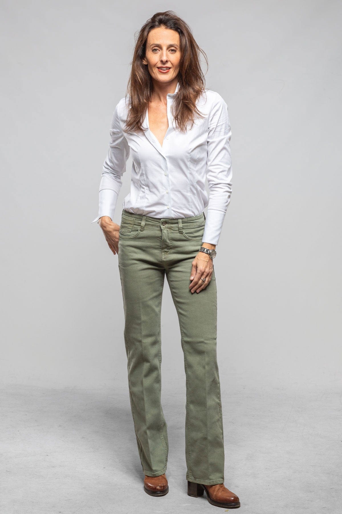 Mac Jeans MAC Laura Color Denim In Jade Green Ladies - Pants - Jeans