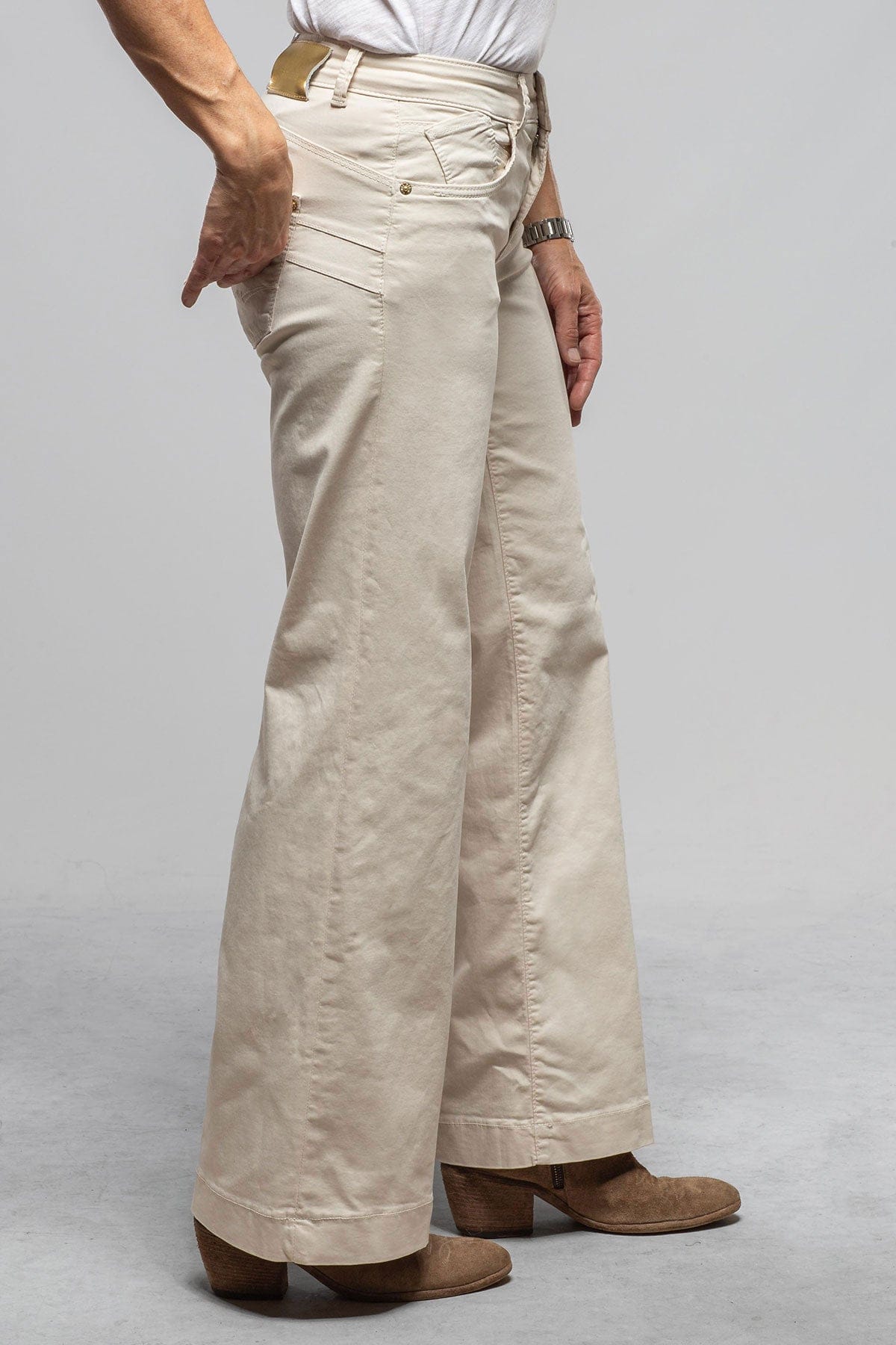 Mac Jeans MAC Rich Palazzo Wide In Antique White Ladies - Pants - Jeans