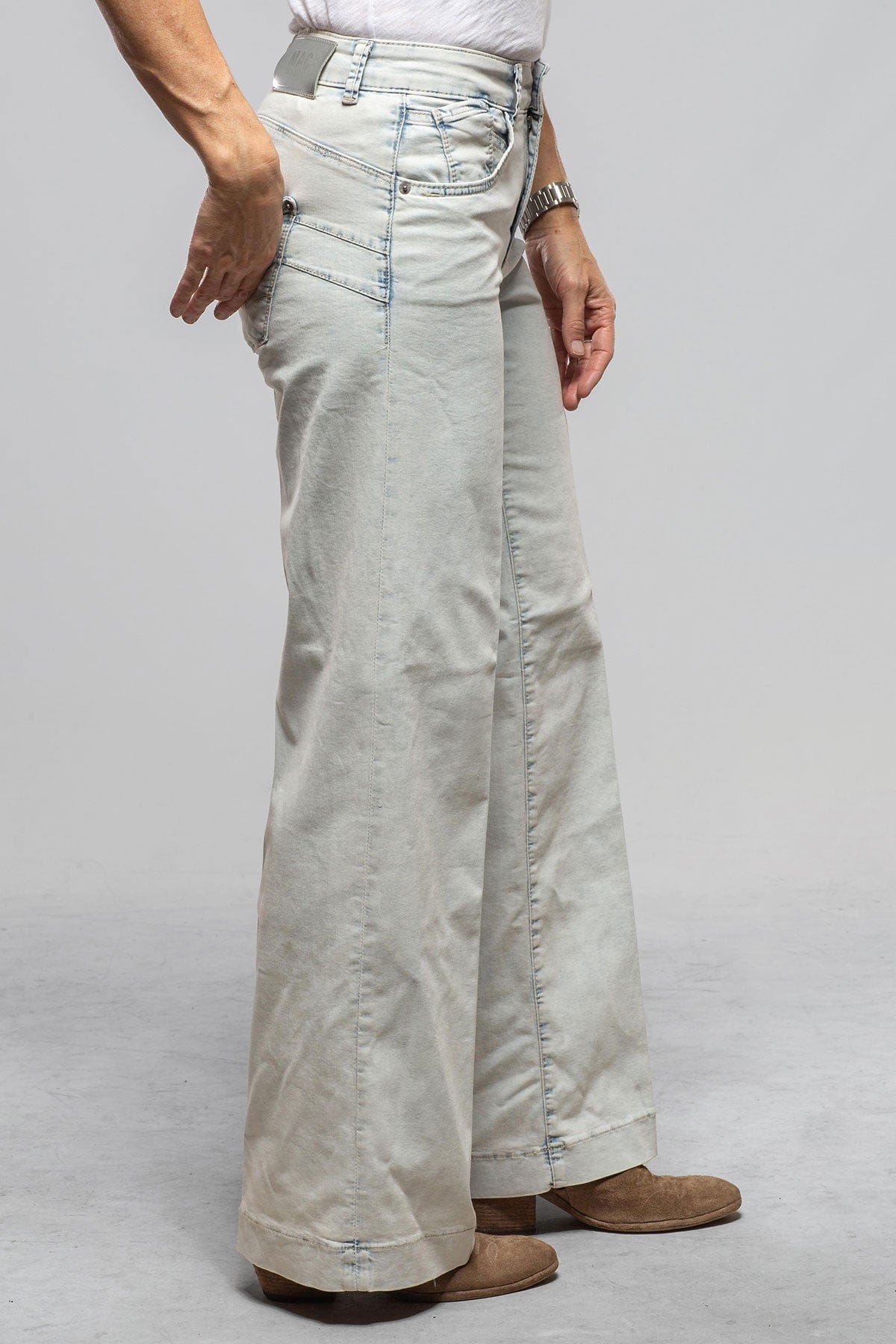 MAC Rich Palazzo Wide In Bleached Japan Blue - AXEL'S