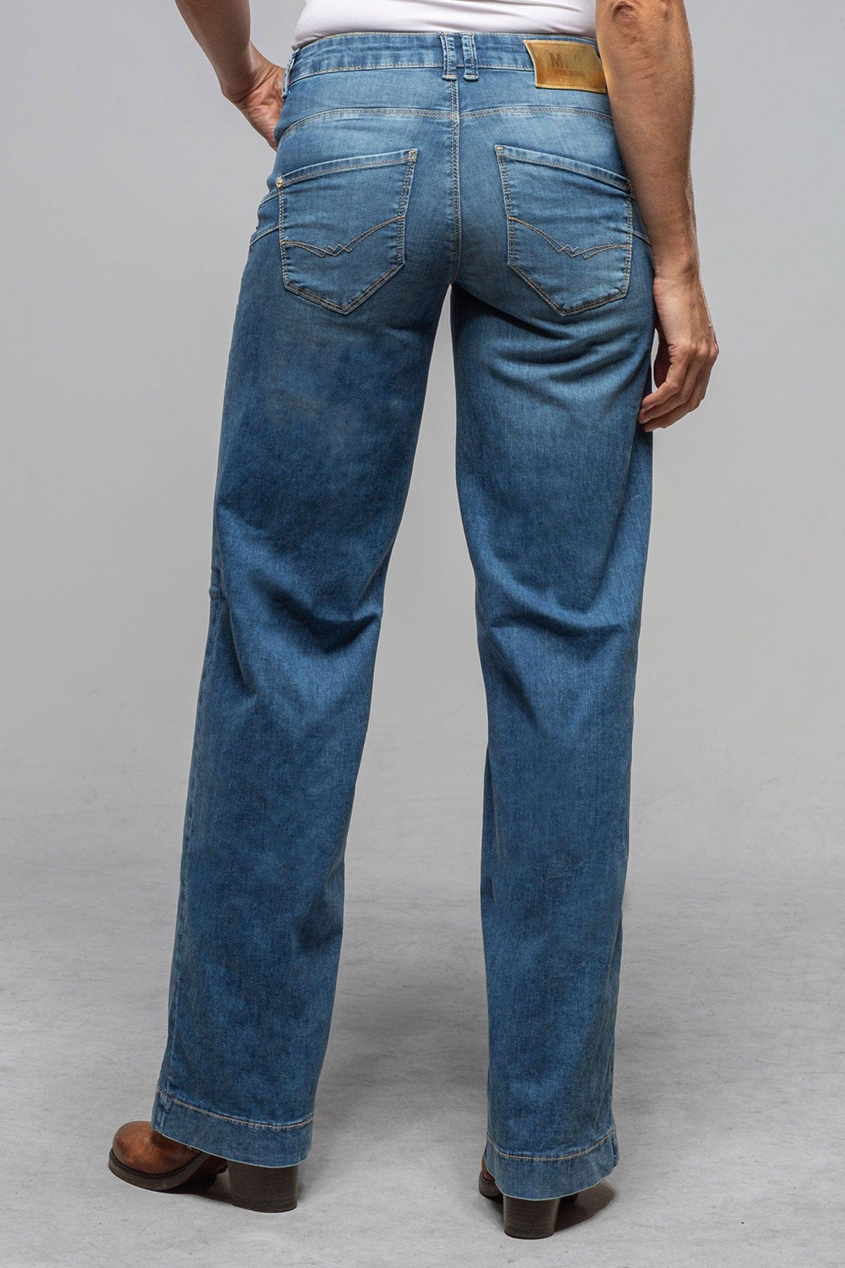 Mac Jeans MAC Rich Palazzo Wide In Navy Heavy Wash Ladies - Pants - Jeans