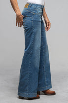 Mac Jeans MAC Rich Palazzo Wide In Navy Heavy Wash Ladies - Pants - Jeans