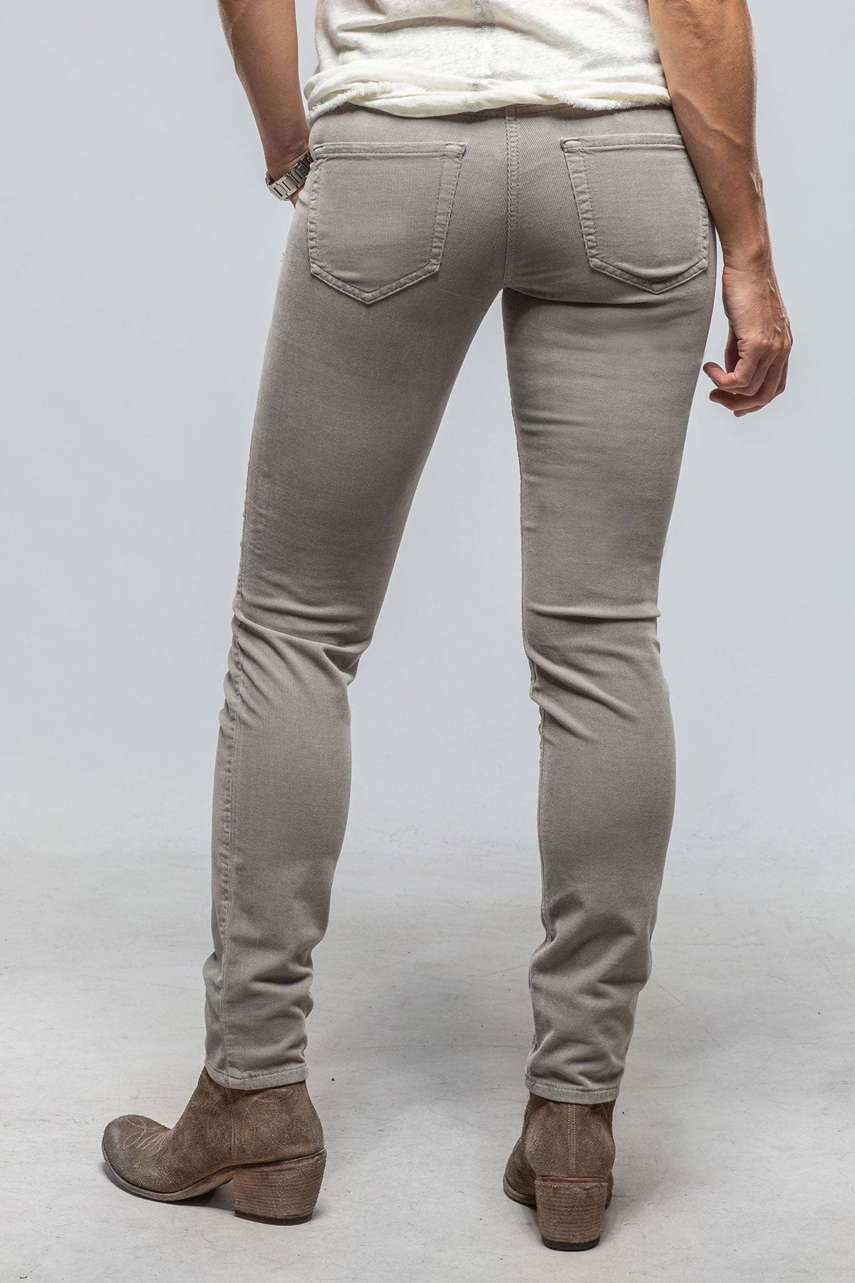 MAC Slim Baby Soft Corduroy In Light Ash Grey - AXEL'S